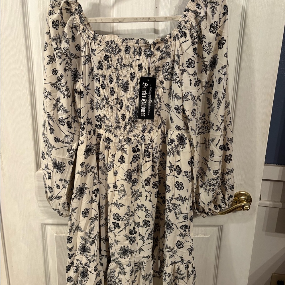 Scarlet Darkness Print Dress M - Picture 2 of 2